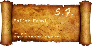 Saffer Fanni névjegykártya