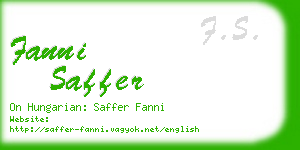 fanni saffer business card